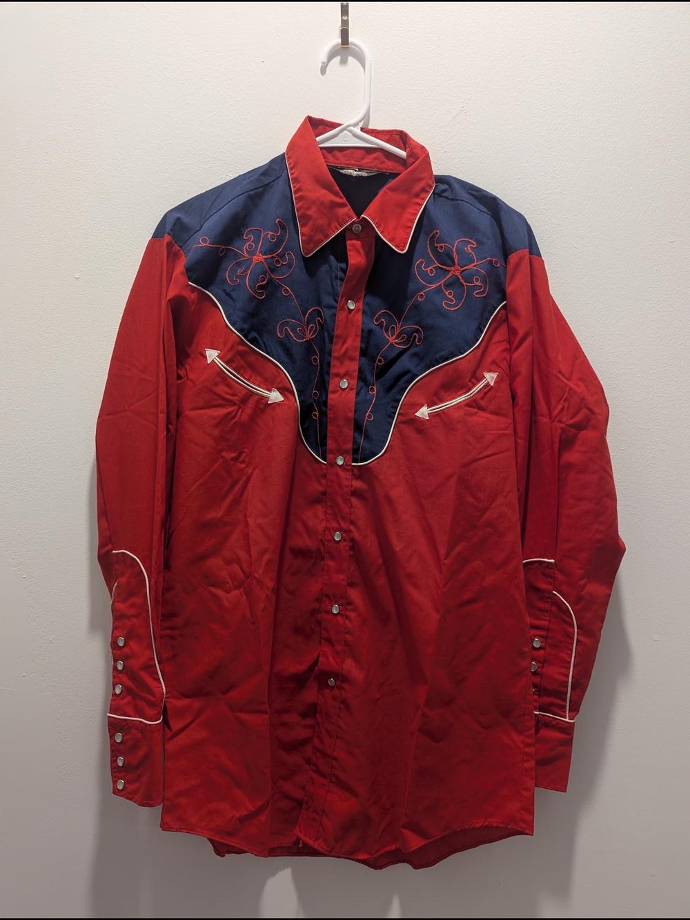 Fenton Red and Navy Collared Shirt